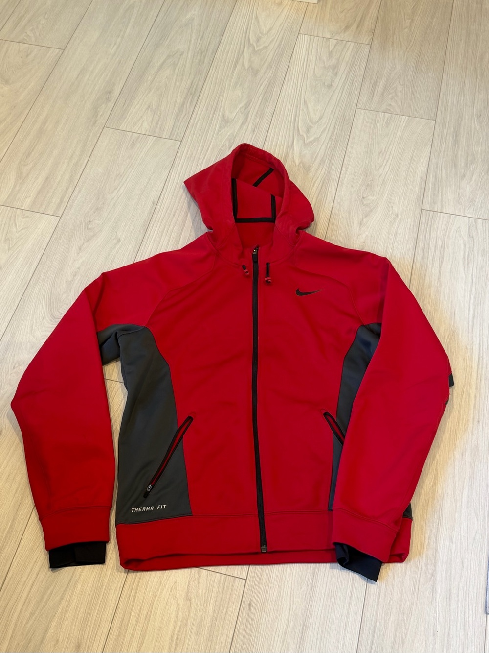 Nike Therma-FIT Elite Full Zip Hoodie Jacket Red Black Men’s Medium